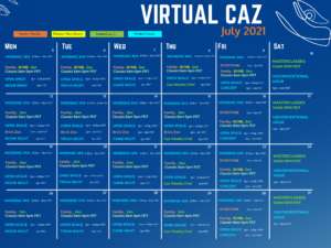 Calendar for 2021 Virtual Caz